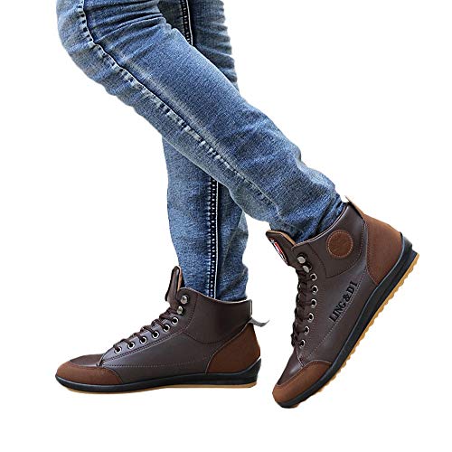 Clearance Sale! Teresamoon Men's Shoes Leather Boots Sports Casual Shoes British Style Vintage Shoes