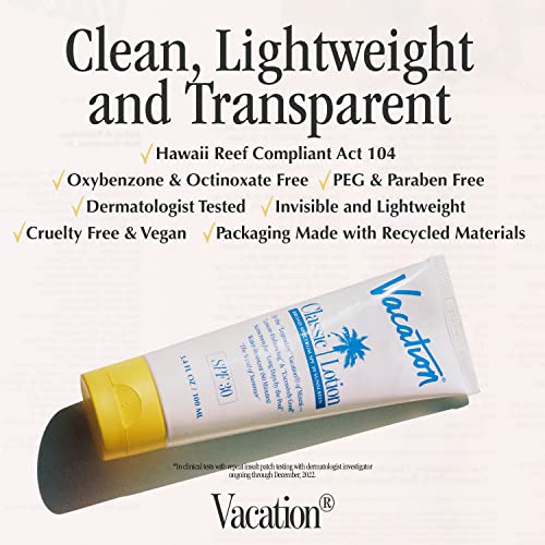 Vacation Classic Lotion SPF 30 Sunscreen with Included Air Freshener