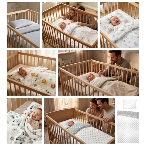 Totsy Baby Duvet Cover 90 x 120 cm Cotton – Reversible Duvet Cover Set 90 x 120 cm & Pillowcase 40 x 60 cm with Zip – Baby Boys' Baby Bedding Oeko-Tex Africa