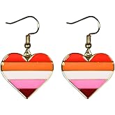 Colorev Pride Earrings, Dangle Rainbow Earrings for Women, Cute Accessories for Pride Parade