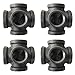 IBEUTES 4pcs Black Malleable Iron Cast Pipe Fitting 1/2