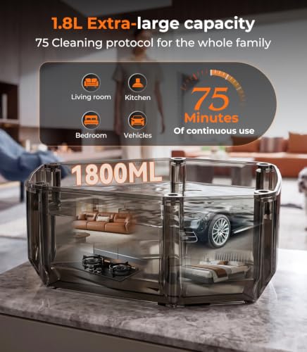 KYUT 16-in-1 Steam Cleaner【80% Higher Cleaning Efficiency-Industry No.1 】Battery-Free Handheld Steam Cleaner【Triple Security Protection – 6 Compliance Certifications】1.8L Tank for Home,Kitchen,Car