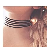 Five Strands Fashion Western Style Handmade PU Leather Necklace Velvet Chock