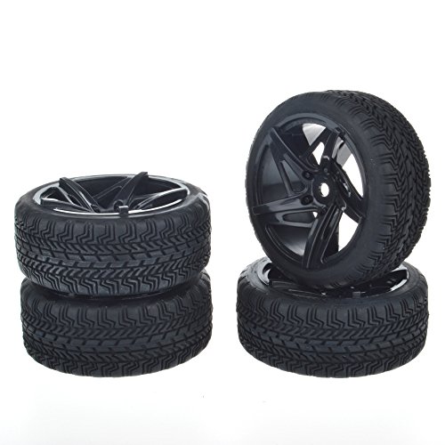 4pcs 12mm hub wheel rims & rubber tires for rc 1/10…