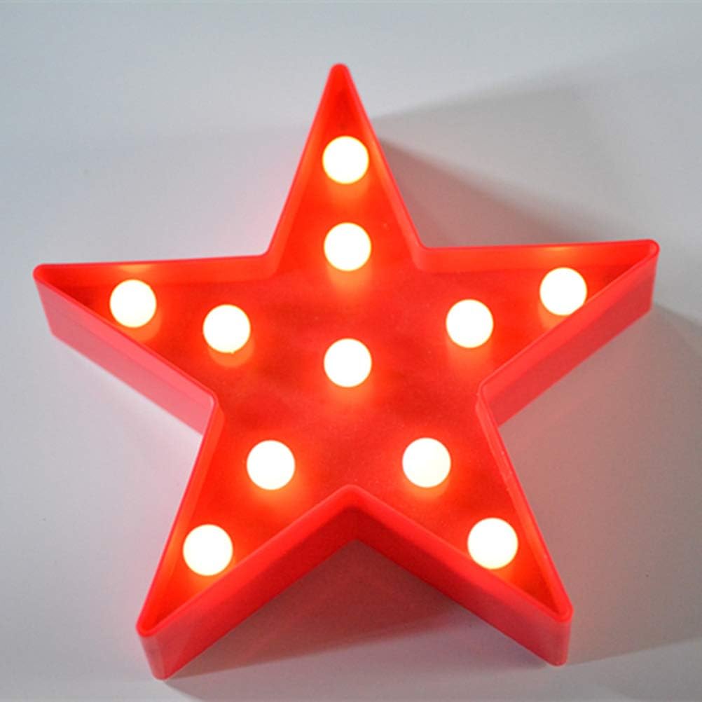 LED Star Shape Night Light Marquee Light Battery Operated LED Night Home Christmas Decoration (Red), 27x27x4.5cm - Image 3