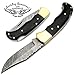 Beautiful Black Micarta 6.5'' Handmade Damascus Steel Brass Bloster Folding Pocket Knife Back Lock 100% Prime Quality