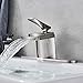Senlesen Brushed Nickel Single Handle Waterfall Bathroom Sink Vessel Faucet Lavatory Mixer Tap with One Hole Deck Plate