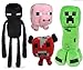 Minecraft Plush Set of 4 with Creeper Enderman Pig and Mooshroom