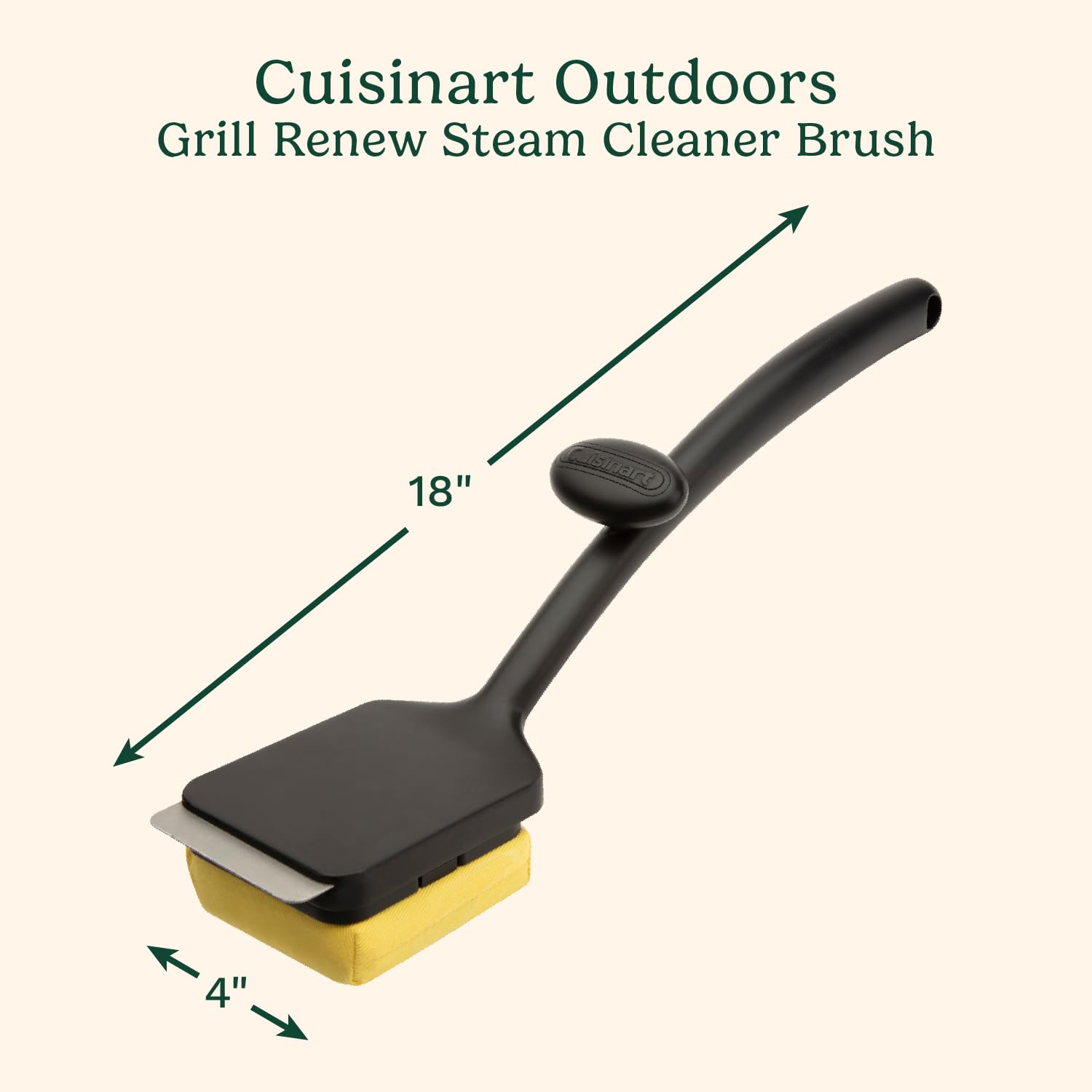 Cuisinart Grill Renew Steam Cleaner Brush, Bristle Free Cleaning Brush for All Grills, Perfect Worry-Free Grill Brush Accessories for BBQ, Clean Cast Iron Grates, Stainless Steel, Porcelain