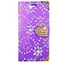 CaseExpert Bling Diamond Flowers Leather Kickstand Flip Wallet Bag Case Cover for Ulefone Note 7 (2019)