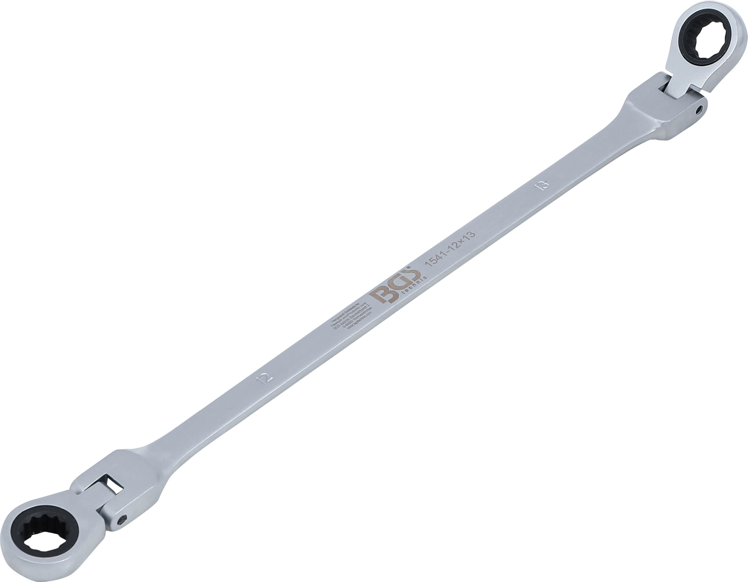 BGS 1541-12X13 | Double Swivel Head Ratchet Wrench | 12 x 13 mm