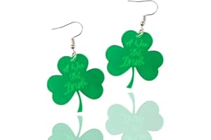 Fancylovesotio St Patricks Day Earrings Clover Shamrock Earrings Drop Dangle Lucky Stud for Women Irish Shamrock Clover Earrings
