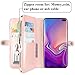 Harryshell Galaxy S10 Plus Wallet Case, Detachable PU Leather 11 Card Slots Mirror Zipper Wallet Flip Protective Case Cover Wrist Strap for Samsung Galaxy S10 Plus (Rose Gold)