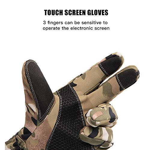 Bycloth Winter Camouflage Jagd Angelhandschuhe Warme Anti-Rutsch Fischerhandschuhe wasserdichte Touchscreen Skifahren… – Bild 3