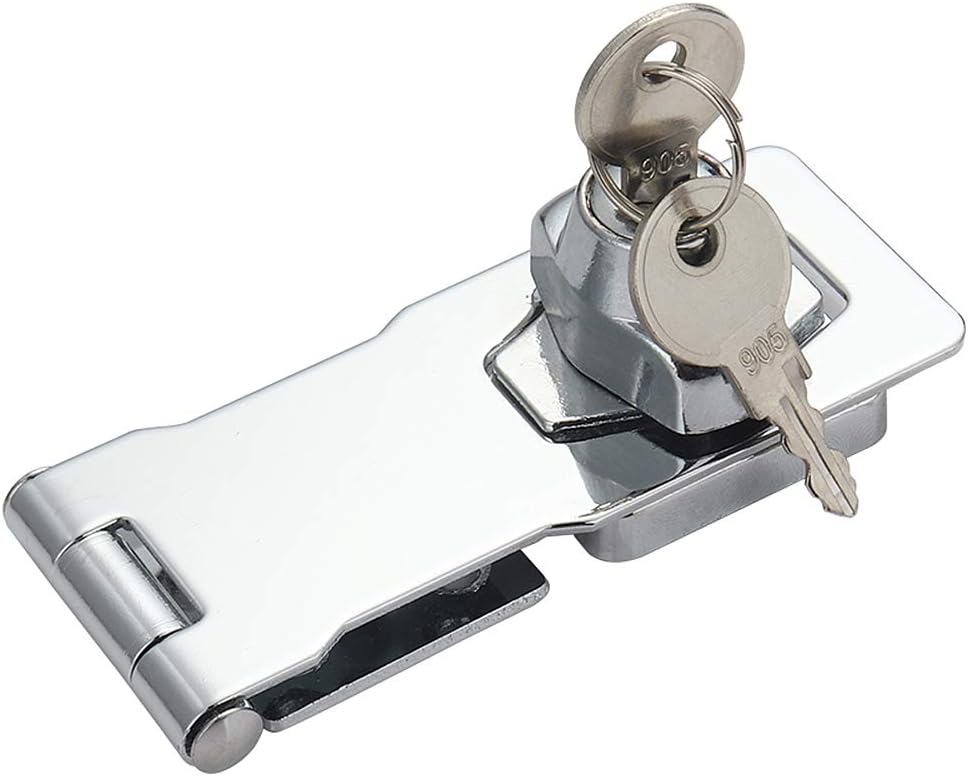 YUOIPHasp Lock Password Padlock Gate Latch Door Bolt Lock Drawer Cupboard Locks for Locking Furniture Mailbox Closet (3.5 inch)