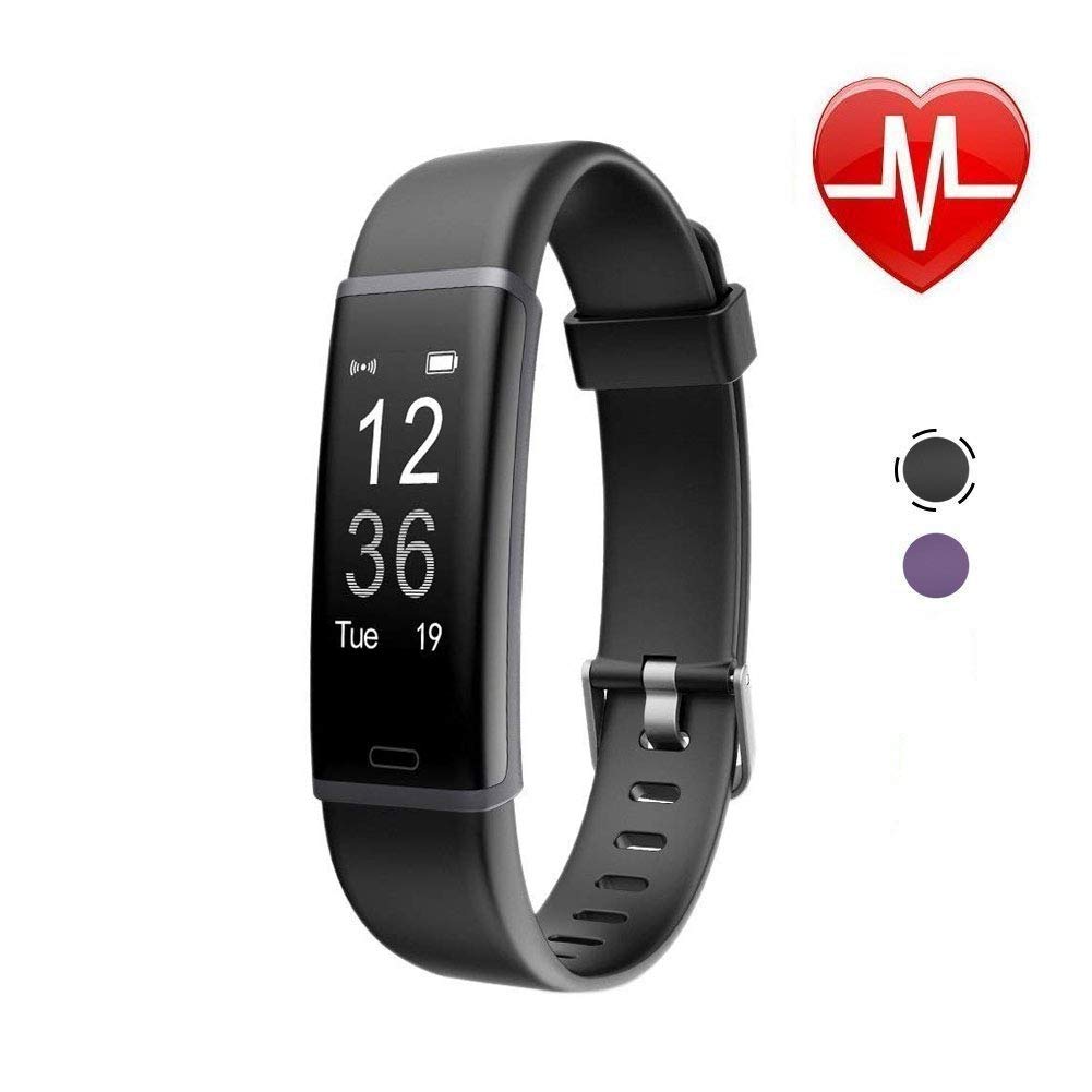 SportyPal Waterproof Fitness Tracker, Activity Tracker Heart Rate Monitor, Sleep Monitor, Step Counter, Calorie Counter, Pedometer Watch for Kids Women Men (Black)