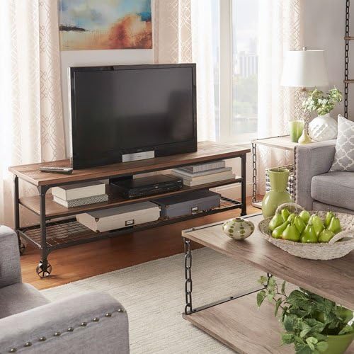 HomeHills Cooper Rustic Industrial TV Stand