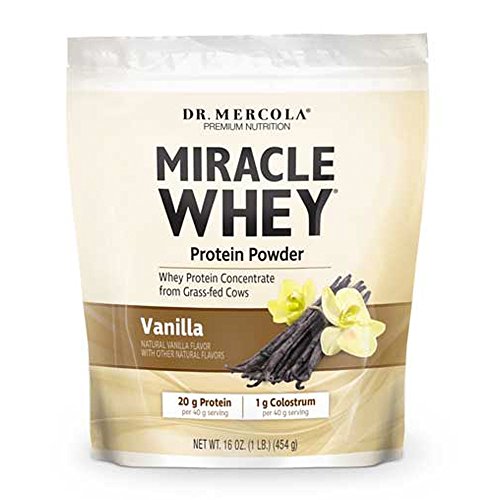 Dr. Mercola Miracle Whey Concentrate Protein Powder – Vanilla Flavor – Lean Muscle Growth, Immune Support – Colostrum, Sunflower Lecithin, MCT, Beta Glucan, Amino Acids: Cysteine, Glycine, Glutamate