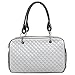 MyGift MG Collection® White Quilted Designer Inspired Faux Patent Leather Dog & Cat Pet Carrier Tote Handbag