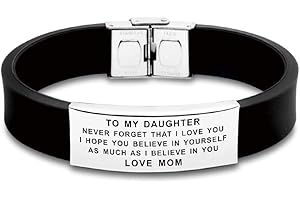 FALOGIJE to Our/My Daughter Gifts Bracelet with Inspirational Love Quotes