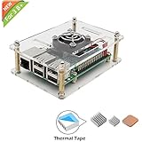 iUniker Raspberry Pi 3 B+ Case, Raspberry Pi Fan with Pi Case Raspberry Pi Heatsink for Raspberry Pi 3 Model B+, Raspberry Pi 3 Model B, Raspberry Pi 2 Model B &amp; Raspberry Pi 1 Model B+