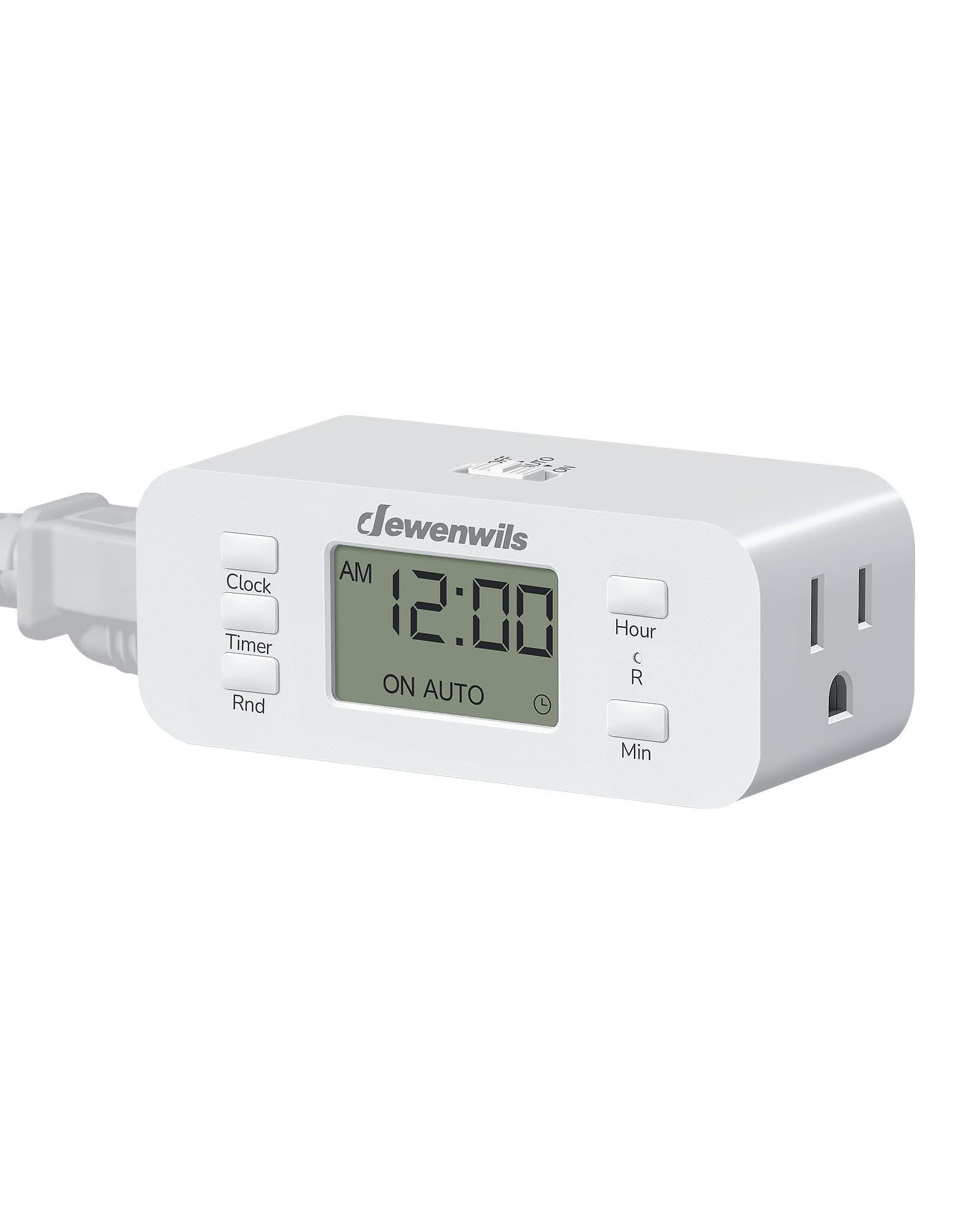 Photo 1 of DEWENWILS 24 Hour Programmable Digital Timer Outlet, Timers for Electrical Outlets, Indoor Light Timers for Lamp Fan Aquarium, 2 Grounded Outlet, 125V/15A Resistive/1000W Tungsten, 3 Prong, 1 Pack