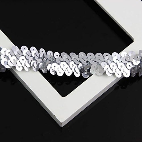 Gleaming Ribbon Sequin Applique Knit Fabric Shiny Dot Confetti for DIY Sewing 10 Yards