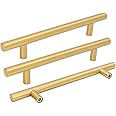 goldenwarm 200 Pack Gold Cabinet Handles Brushed Brass Drawer Pulls Gold Cabinet Pulls 6-1/4 inch Kitchen Door Handles Furniture Knobs Stainless Steel