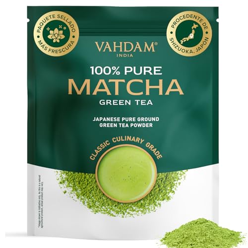 VAHDAM, Matcha Green Tea Powder (100g) Authentic Japanese First Harvest Culinary Grade from Shizuoka, Japan | Resealable Ziplock Pouch