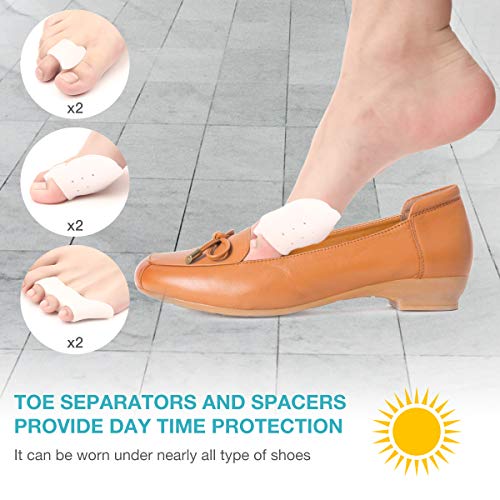 Bunion Corrector & Bunion Relief Kit, Bunion Splint Toe Separator Toe Spacer Straightener Brace for Bunion, Overlapping Toes,Hammer Toes, Hallux Valgus Pain Relief for Men & Women by MANGZ