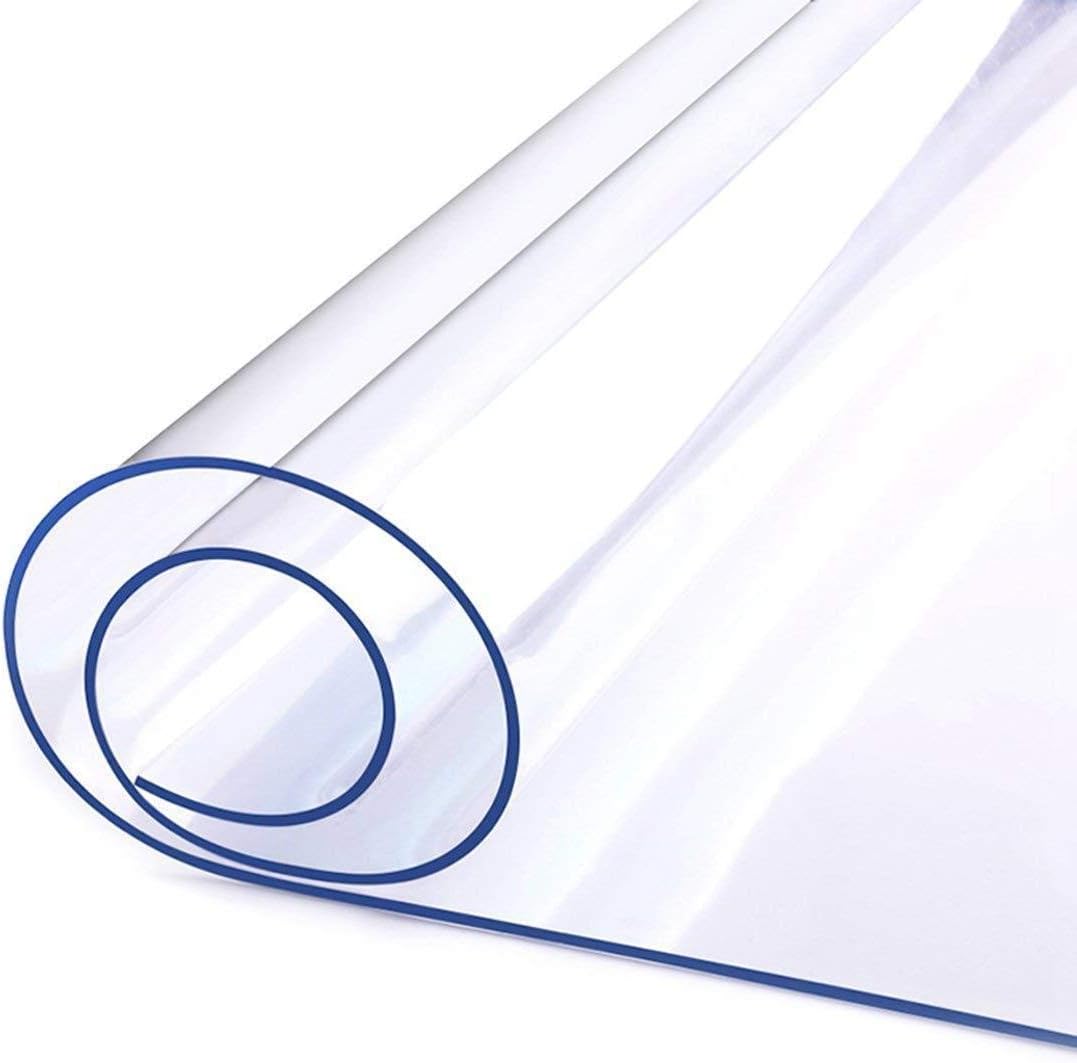 LovePads 2mm Thick 42 x 66 Inches Clear Table Cover Protector, Table Protector for Dining Room Table, Clear Plastic Tablecloth Protector, Table Pad for Kitchen Wood Grain