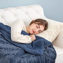 joybest Faux Fur Throw Blanket for Couch, Tie-Dye