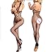 Dovee Sexy Funny Adult Sex Tempting Mesh Pantyhose Lingerie Bodysuit Open Crotch&Bust Nightwear Tights Bodystockings (Black)