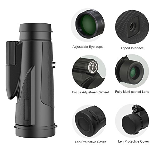 Monocular Telescope 12x50 Adjustable BAK4 Prism FMC Monocular Scope With Phone Clip Tripod for Smart Phone Bird Watching Hunting Camping Hiking Surveillance Outdoor Wildlife Scenery Travel