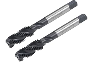 uxcell M10 x 1.5 Spiral Flute Thread Tap, Metric Machine Threading Tap HSS Nitriding Coated, Round Shank with Square End, H2 