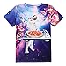 Idgreatim Teen Casual 3D Digital Printed Short Sleeve T-Shirt Tees Large