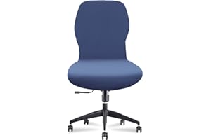 Deisy Dee Velvet Stretch Armless Office Chair Covers - Colorful Stretch Slipcover for Desk Chairs (Navy)
