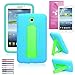 EpicGadget Shockproof Heavy Duty Rugged Impact Hybrid Case with Build In i Kickstand for Samsung Tablet Galaxy Tab 3 7.0 with Screen Film - Blue Green