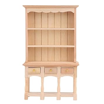 Zerone Book Cabinet Model, 1:12 Pocket Book Cabinet Wonderful Wooden Mini Cabinet Furniture