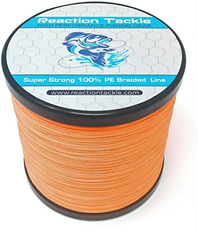 Reaction Tackle Braided Fishing Line - Pro Grade Power Performance for Saltwater or Freshwater - Colored Diamond Braid for Extra Visibility