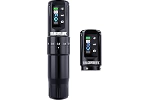 Dragonhawk Atom2 Pro Cordless Tattoo Pen Machine - 7 Storkes Length Professional Rotary Tattoo Gun for Lining Shading Mcore Motor 2000mAh Battery Power Supply (2 Batteries)