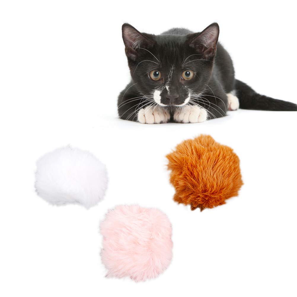 POPETPOP Cat Toy Pom Pom Balls, Pack of 10 Soft Cat Toy