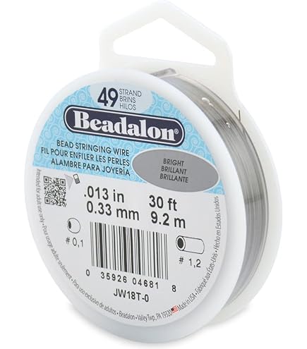 Beadalon Fil De Fil à Perles 19 Brins, 0,04 Cm, Plaqué Argent, 4,5 M