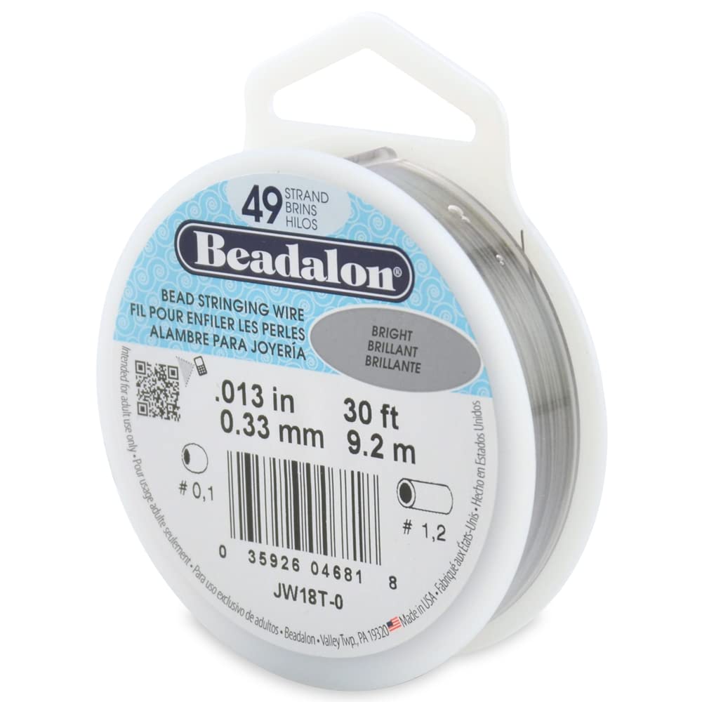 Beadalon 9.2 m Reel 0.33 mm Diameter 49 Strand Wire, Bright โ image 1