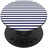Minimal Navy Blue and White Stripes PopSockets Adhesive PopGrip