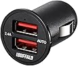 BUFFALO USBカーチャージャー 2.4A急速2ポート オートパワーセレクト搭載 BSMPS2401P2BK (対応機種)iPhone7,iPhone7Plus,Nintendo classic mini