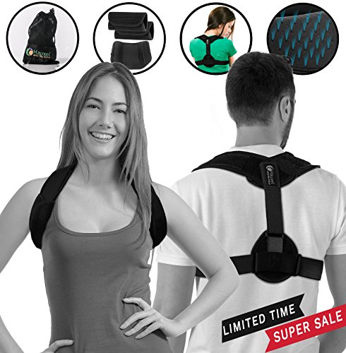 Posture Corrector for Women & Men - Comfortable Adjustable Back Posture Brace & Clavicle Support - Premium Quality - Posture Support for Spine Correction, Realignment, Thoracic Kyphosis & Injury Rehab Posture Corrector for Women & Men - Comfortable Adjustable Back Posture Brace & Clavicle Support - Premium Quality - Posture Support for Spine Correction, Realignment, Thoracic Kyphosis & Injury Rehab
