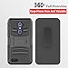 ZTE ZMAX PRO Case, Dual Layers [Combo Holster] Case And Built-In Kickstand Hybird Shockproof And Circlemalls Stylus Pen[Black]