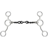 AJ Tack Jr Cow Horse Sweet Iron Dogbone Twisted Gag Bit | 5.5 inch sweet iron twisted dogbone, 6 inch sliding gag cheeks, cow horse training