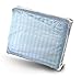 CrystalTowels Microfiber Bed Sheets Set - 4-Piece Soft Sheet Set, Stripe Pattern w/Sateen Finish, Queen Size Sheets Deep Pocket Set - Light Blue